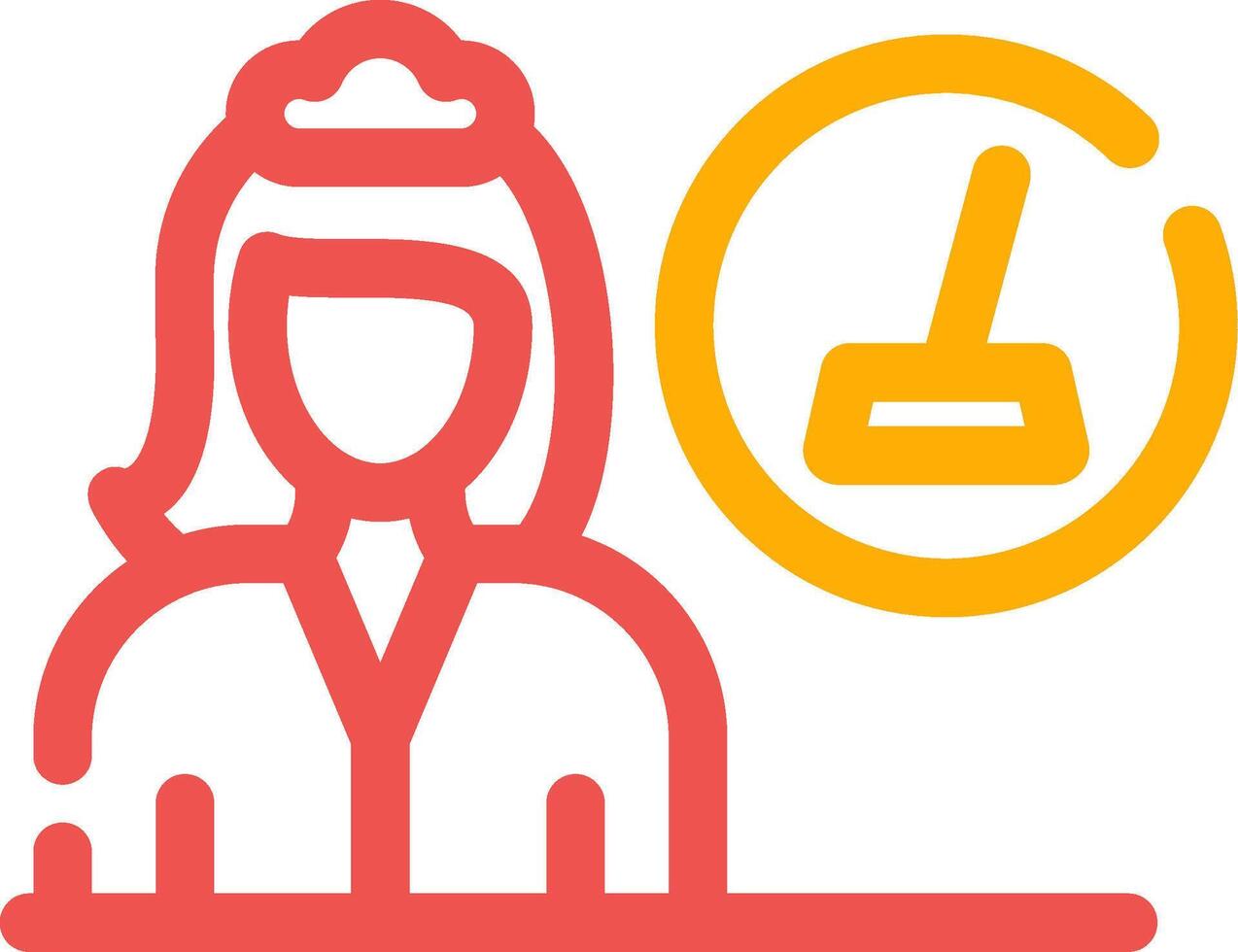 Female Cleaner Creative Icon Design vector