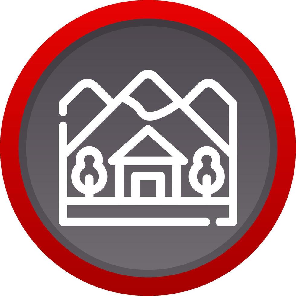 Cabin Landscape Creative Icon Design vector