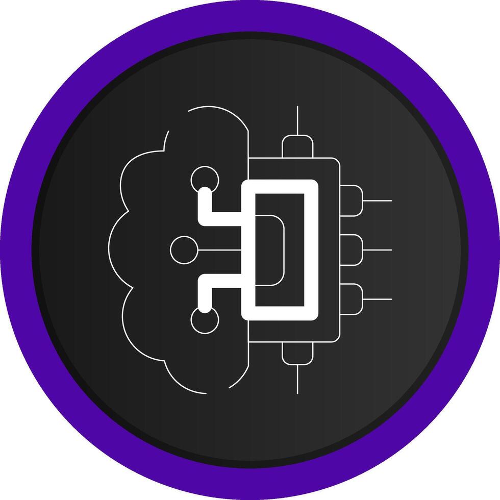 Brain Circuit Creative Icon Design vector