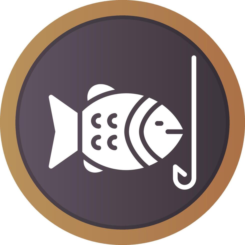 Hooked Fish Creative Icon Design vector