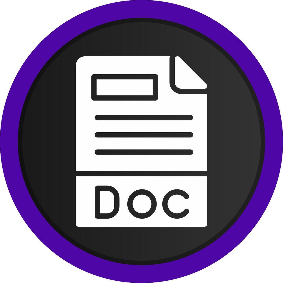 Doc File Format Creative Icon Design vector