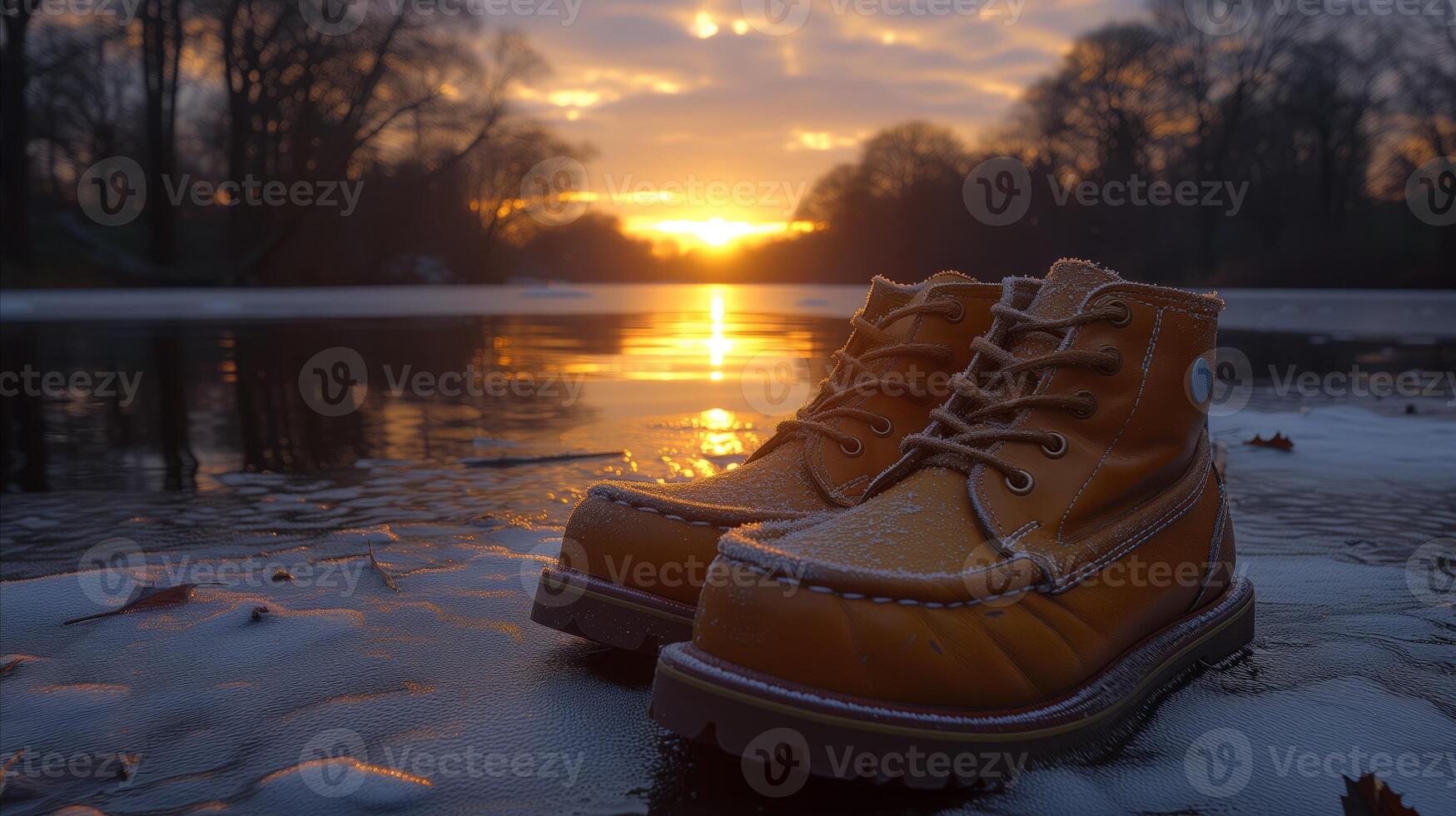 AI generated Yellow Boots on Ice photo