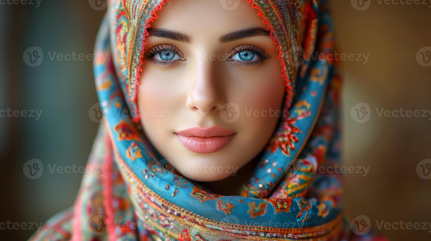 AI generated A young muslim woman wearing hijab photo