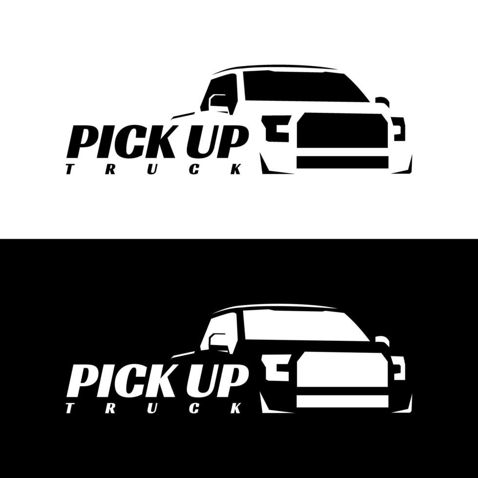 pick up truck logo design vector