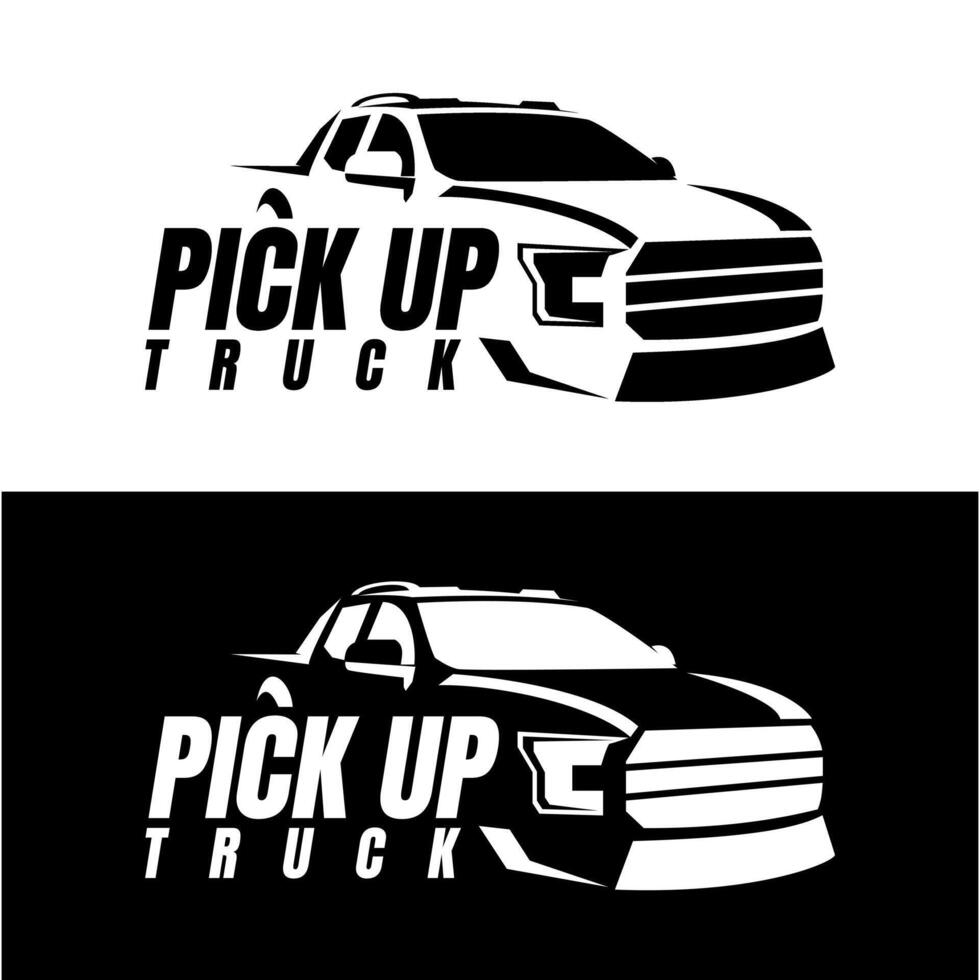 pick up truck logo design vector