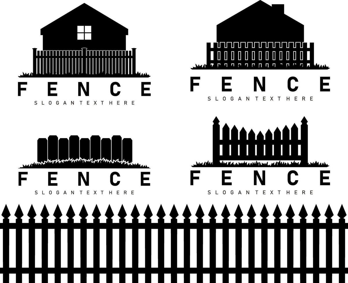 fence logo design vector art