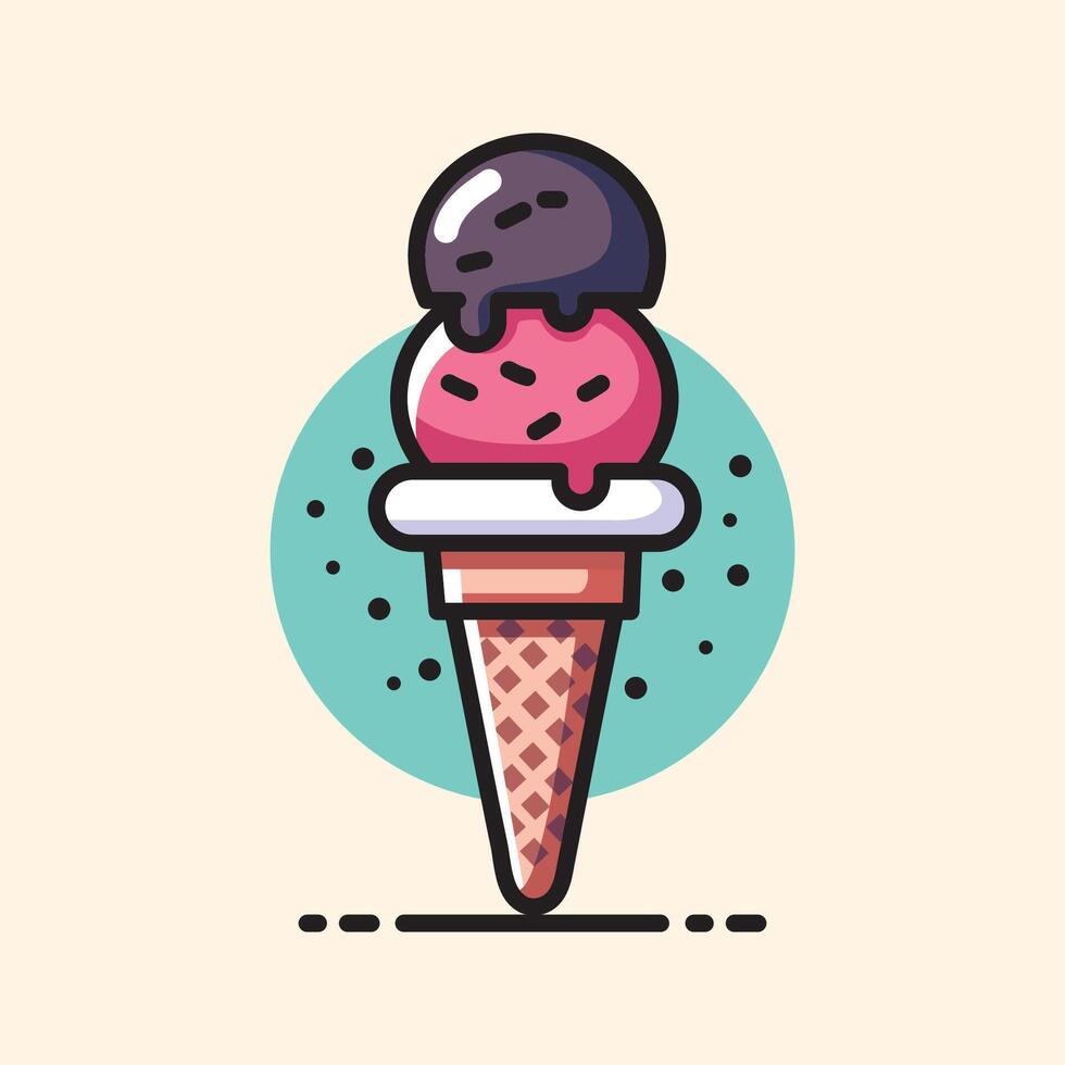 ice cream vector flat design illustration