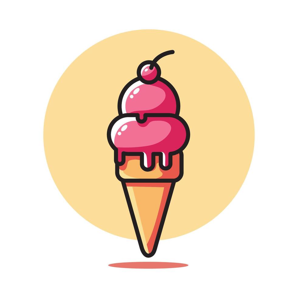 cute ice cream flat design vector illustration