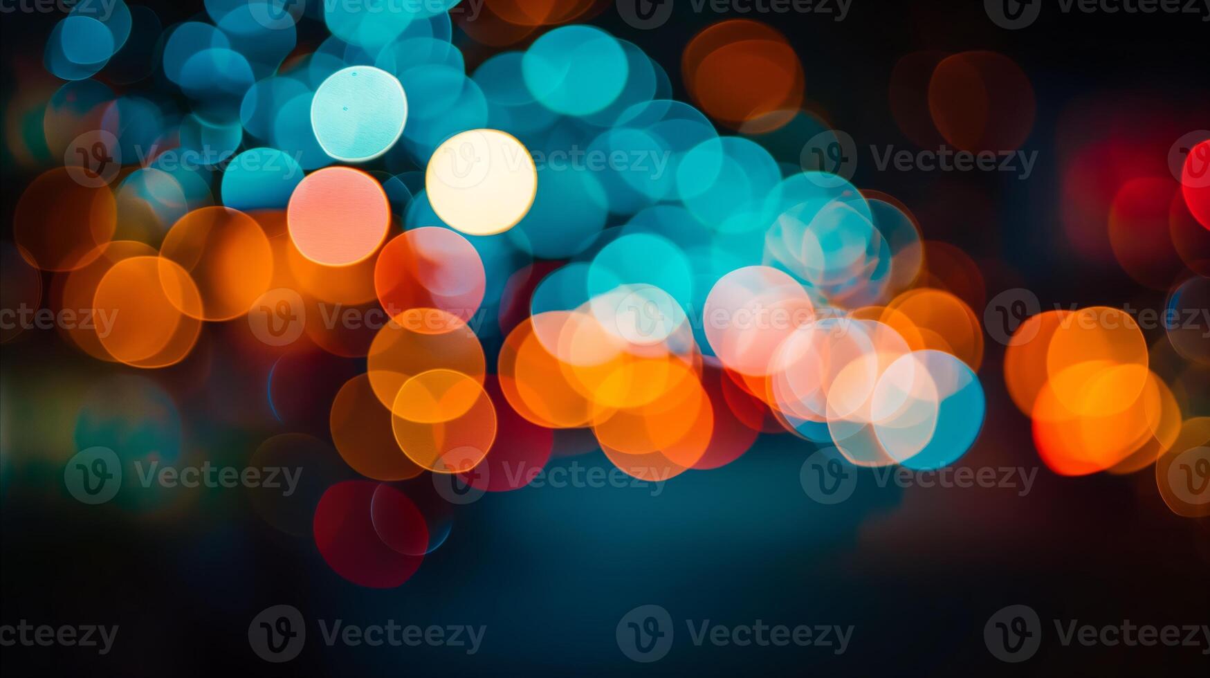 AI generated Abstract colorful bokeh lights background for festive occasions photo