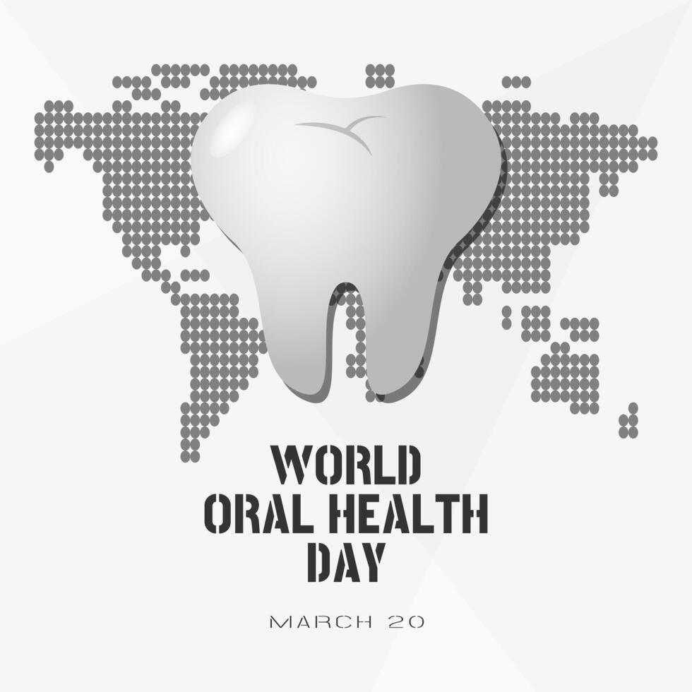 World Oral Health Day poster in monochrome style vector