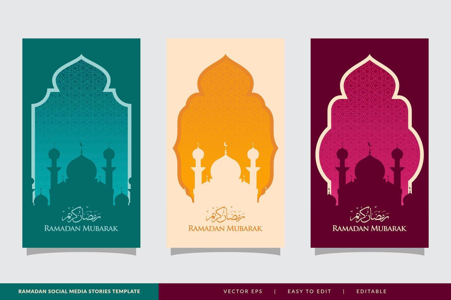 conjunto de social medios de comunicación cuentos Ramadán modelo vector
