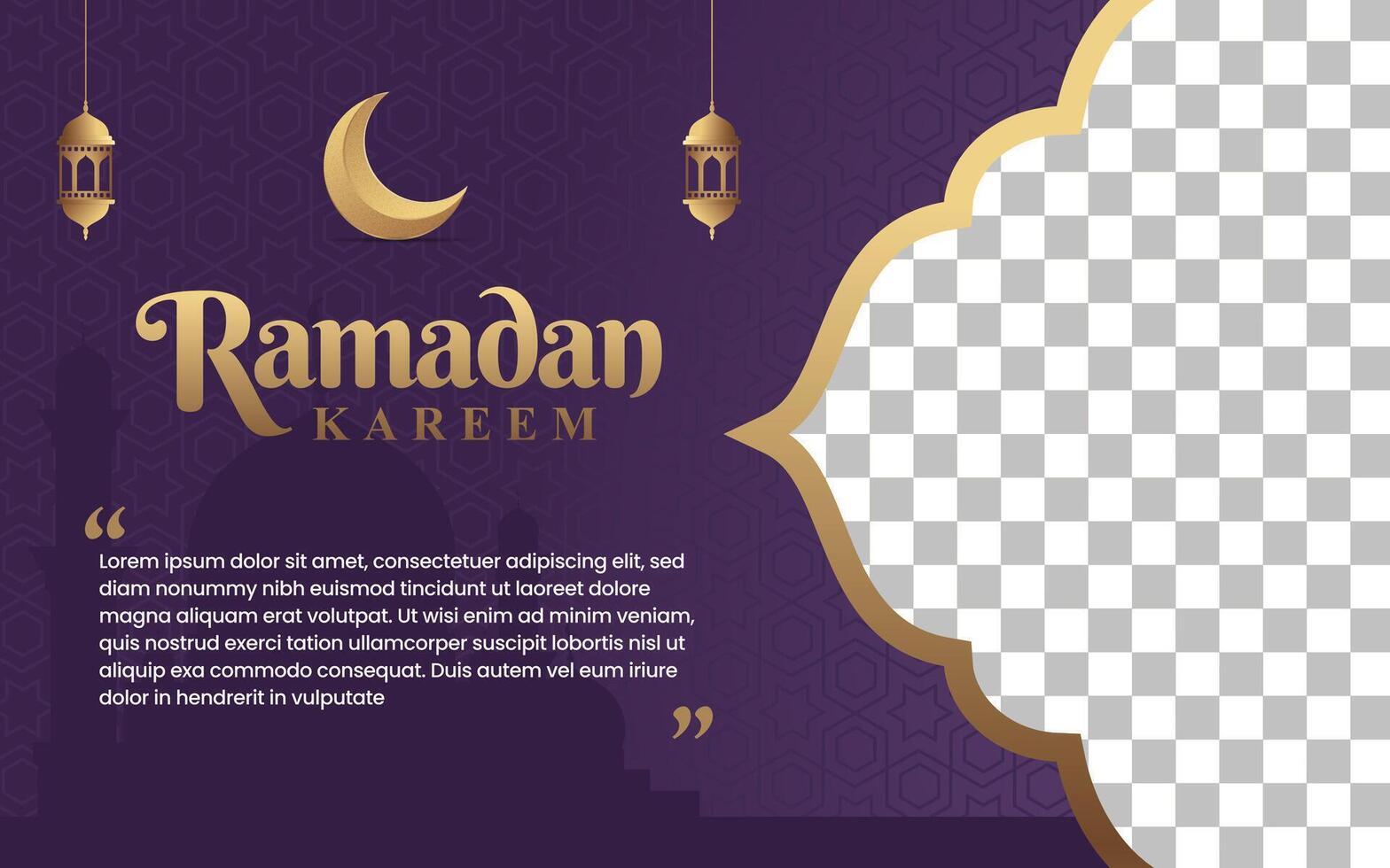 Ramadan Kareem, Islamic Arabic Luxury Background banner with blank space for image vector
