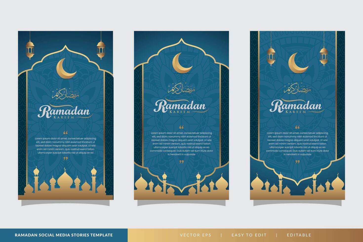 ramadan kareem banner social media stories template vector