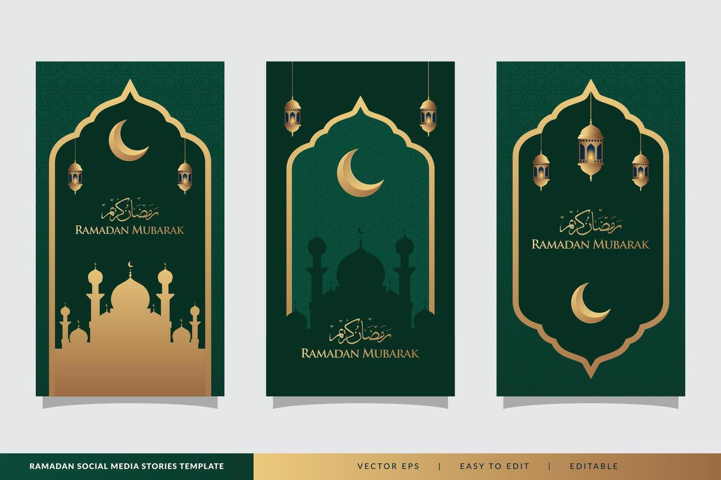 Islamic Social Media Stories Collection Template vector