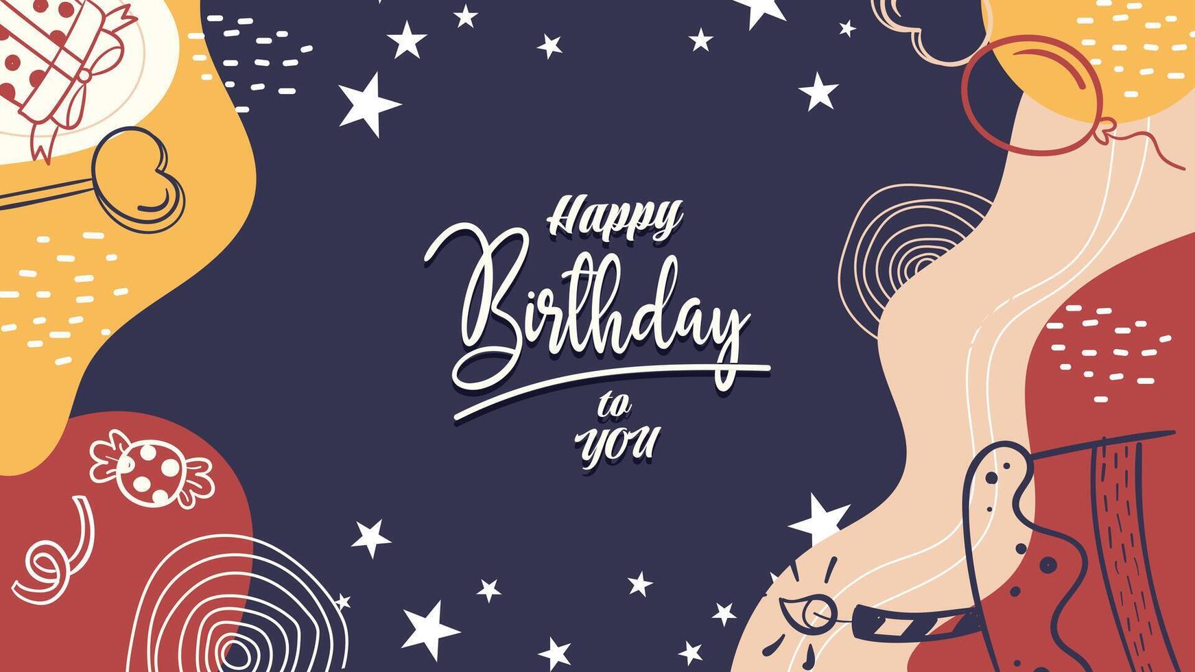 dark blue birthday banner with ornaments vector