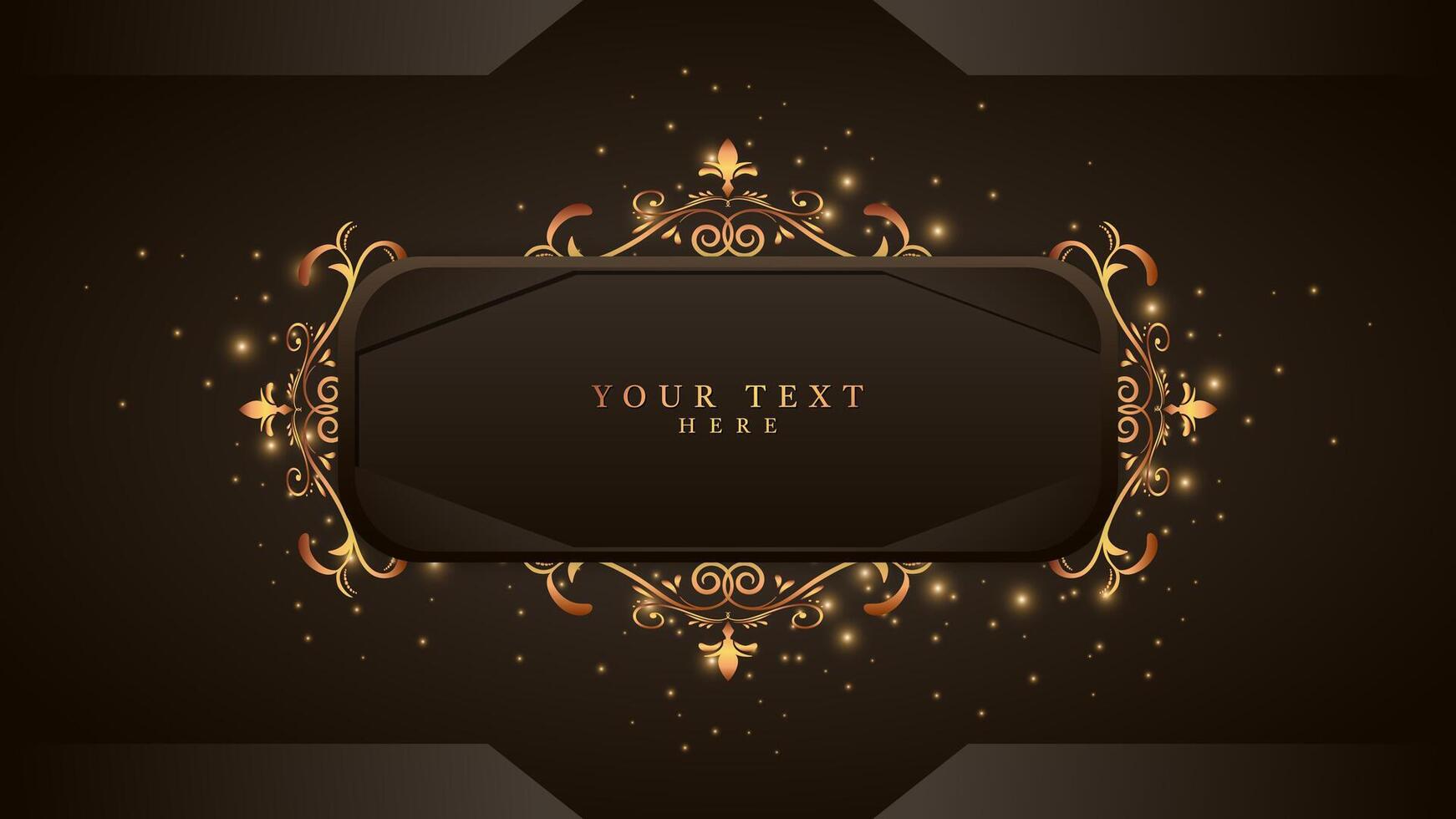 elegant brown vintage rectangle frame design vector