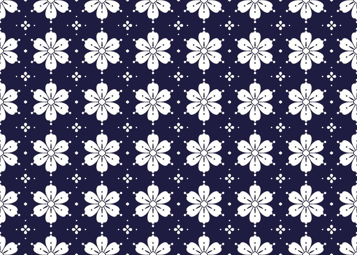 geométrico y flor línea étnico tela sin costura modelo para paño alfombra fondo de pantalla antecedentes envase etc. vector