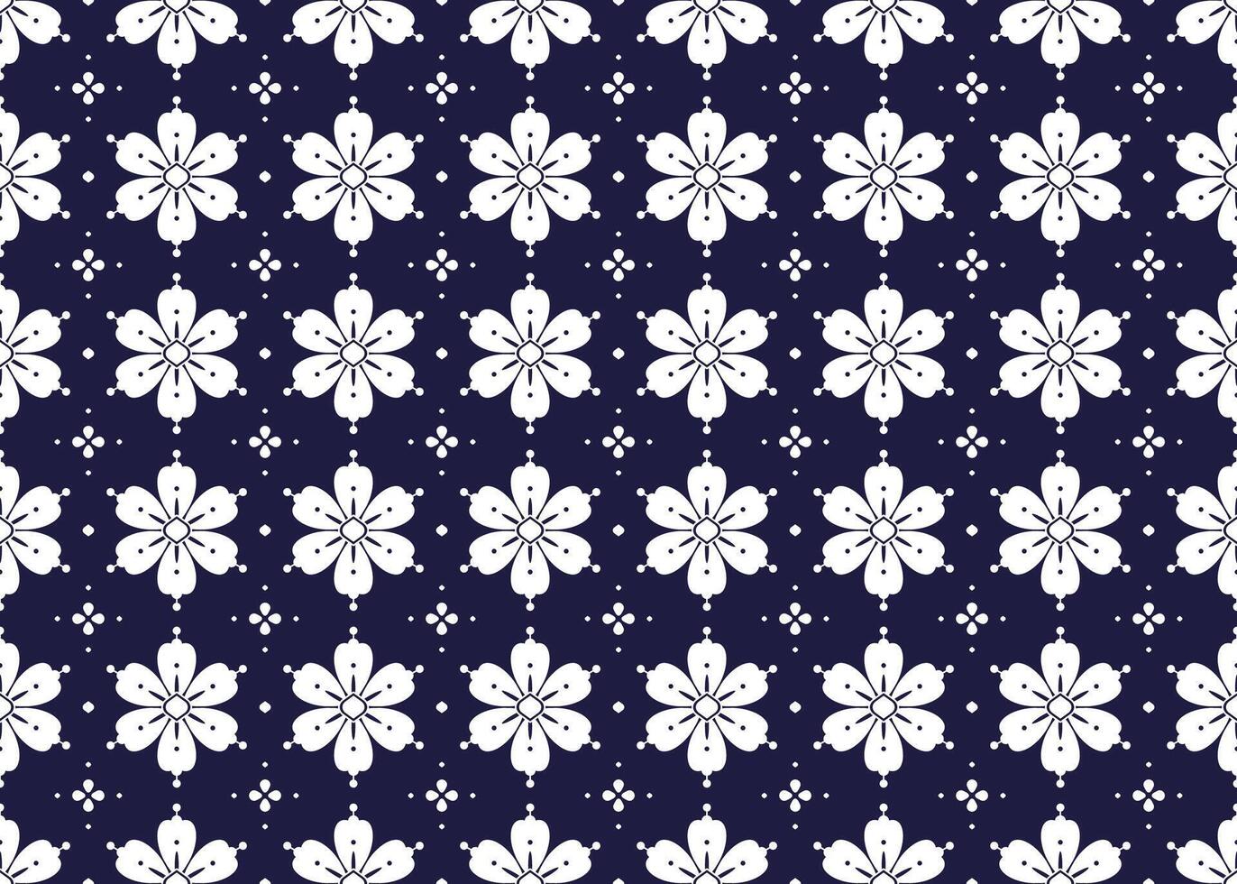 geometric and flower line ethnic fabric seamless pattern for cloth carpet wallpaper background wrapping etc. vector