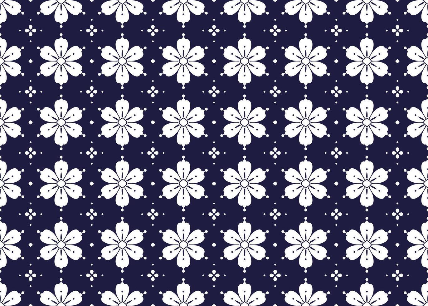 geometric and flower line ethnic fabric seamless pattern for cloth carpet wallpaper background wrapping etc. vector