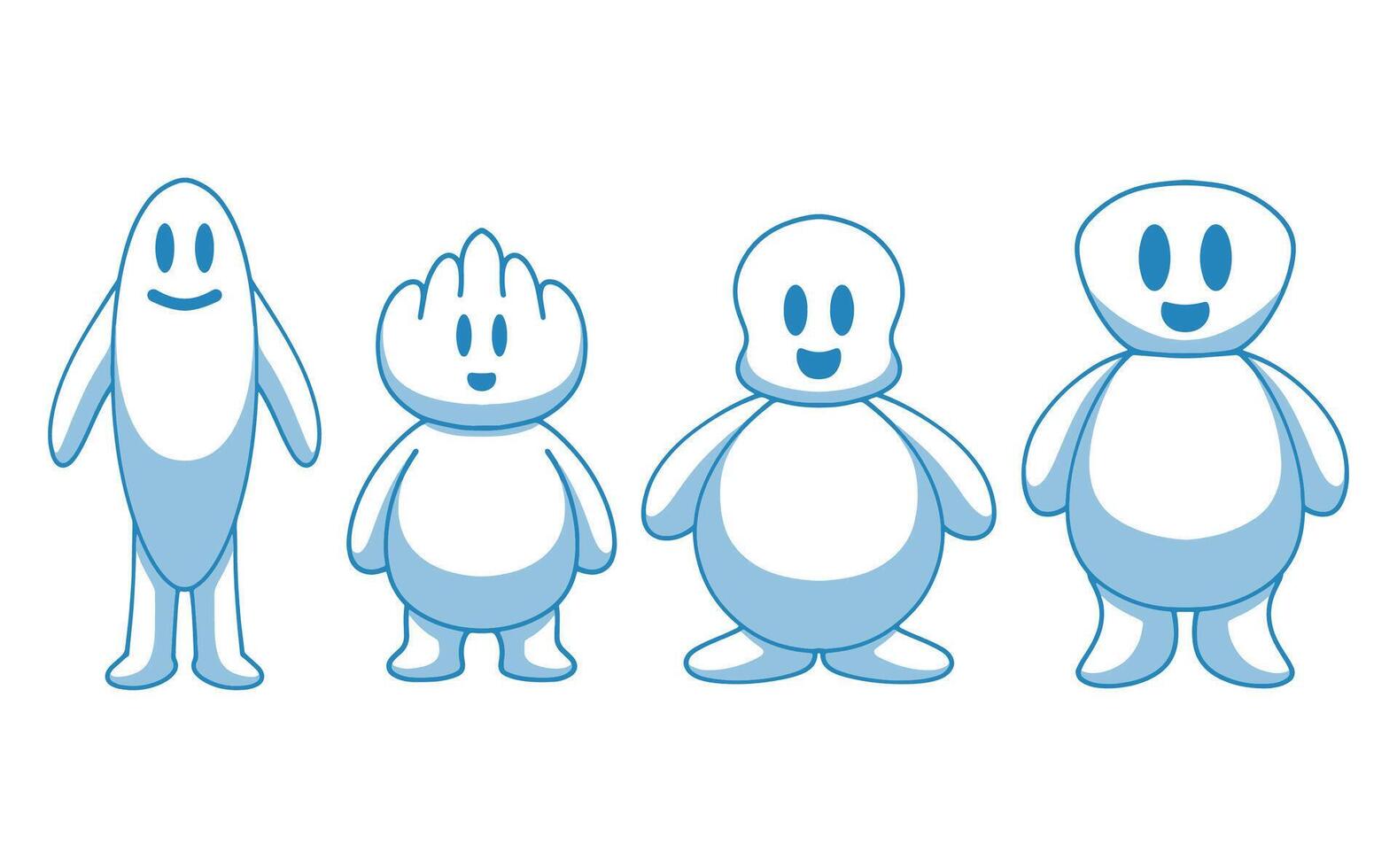 Set character cartoon illustration design. Collection doodle character figures.  Vector illustration