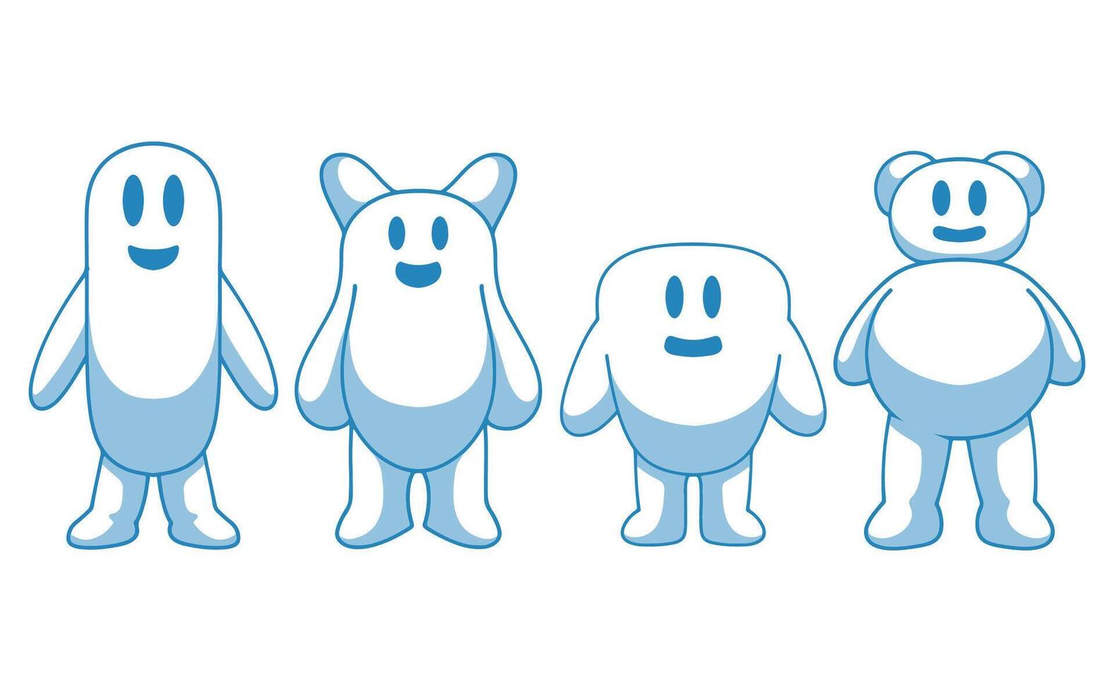 Set character cartoon illustration design. Collection doodle character figures.  Vector illustration