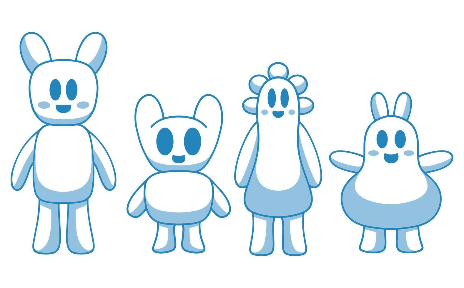 Set character cartoon illustration design. Collection doodle character figures.  Vector illustration