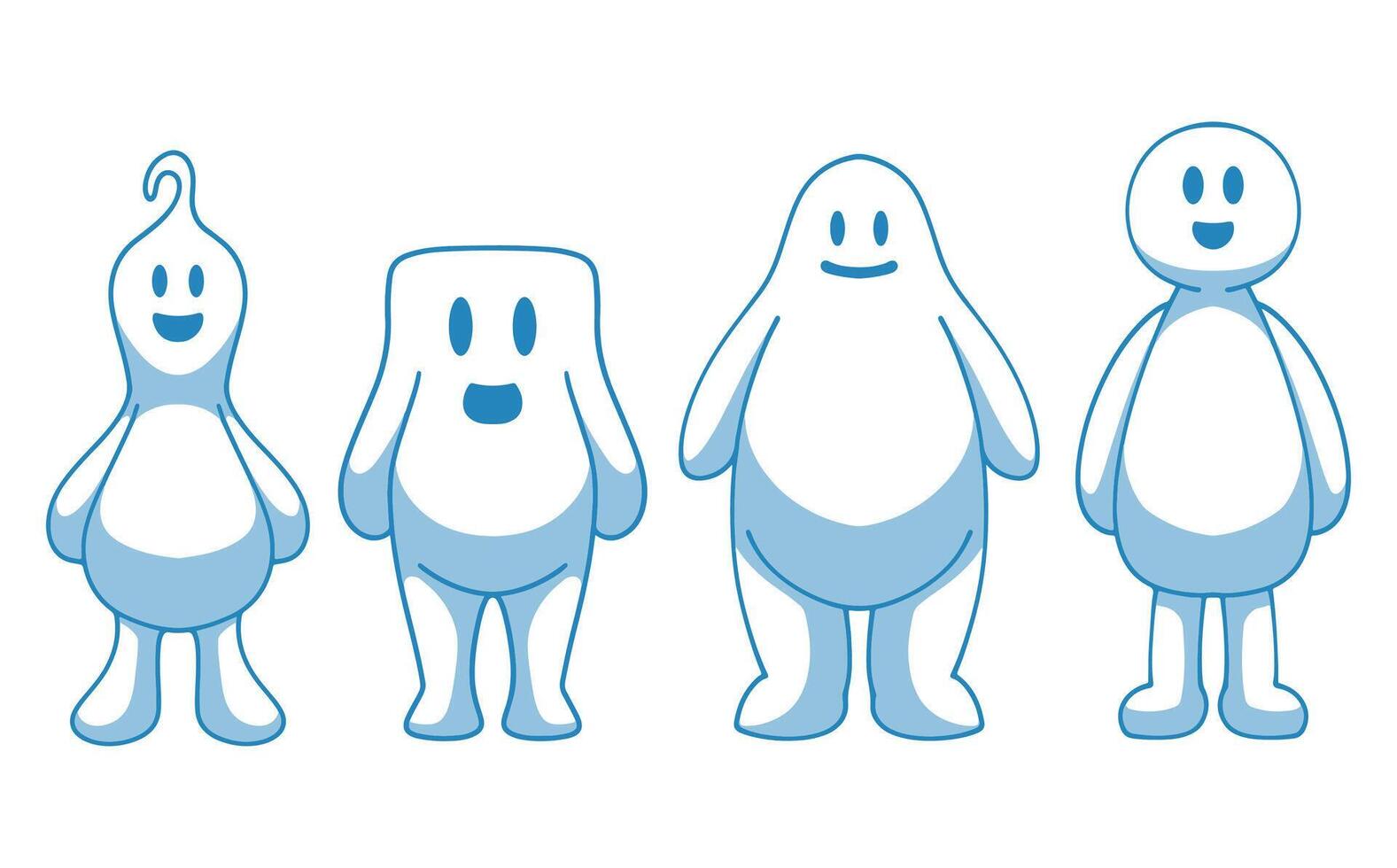 Set character cartoon illustration design. Collection doodle character figures.  Vector illustration