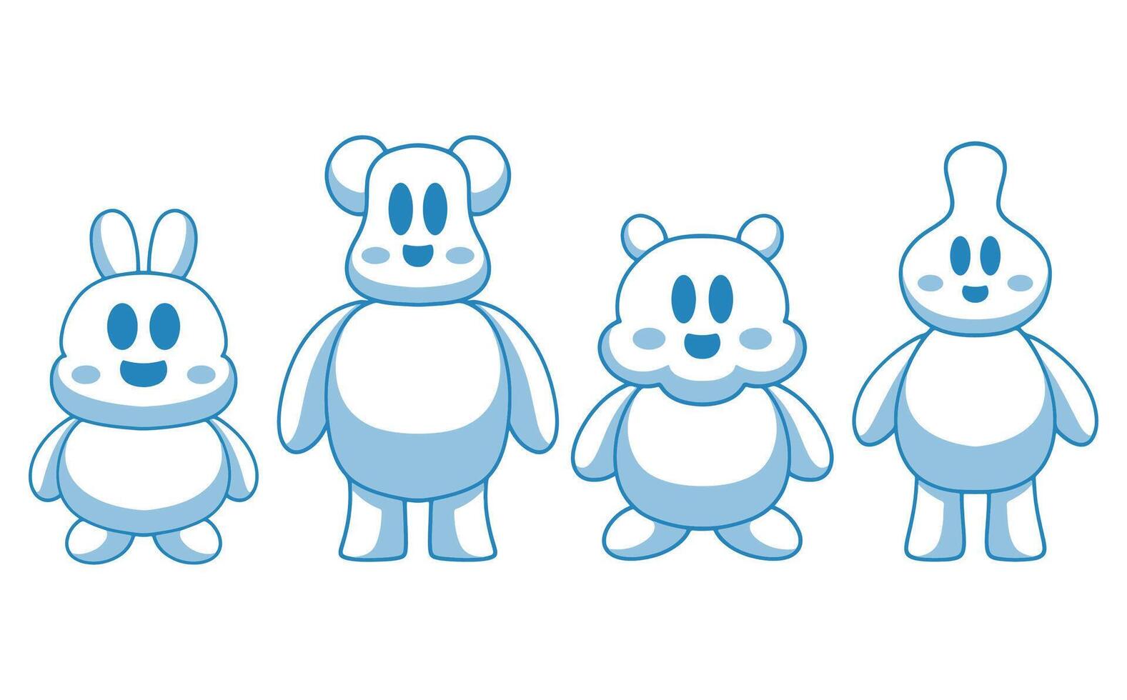 Set character cartoon illustration design. Collection doodle character figures.  Vector illustration