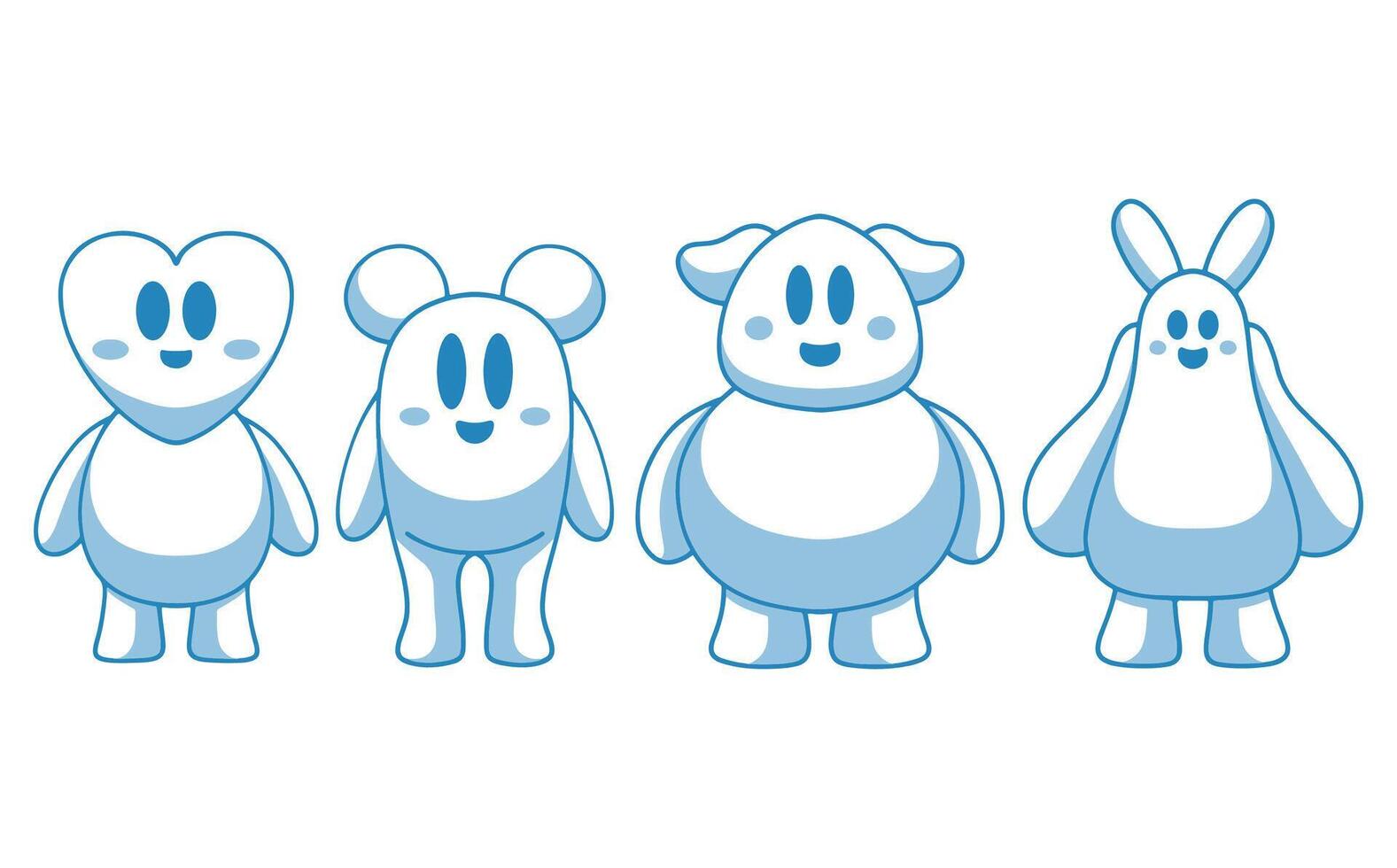 Set character cartoon illustration design. Collection doodle character figures.  Vector illustration