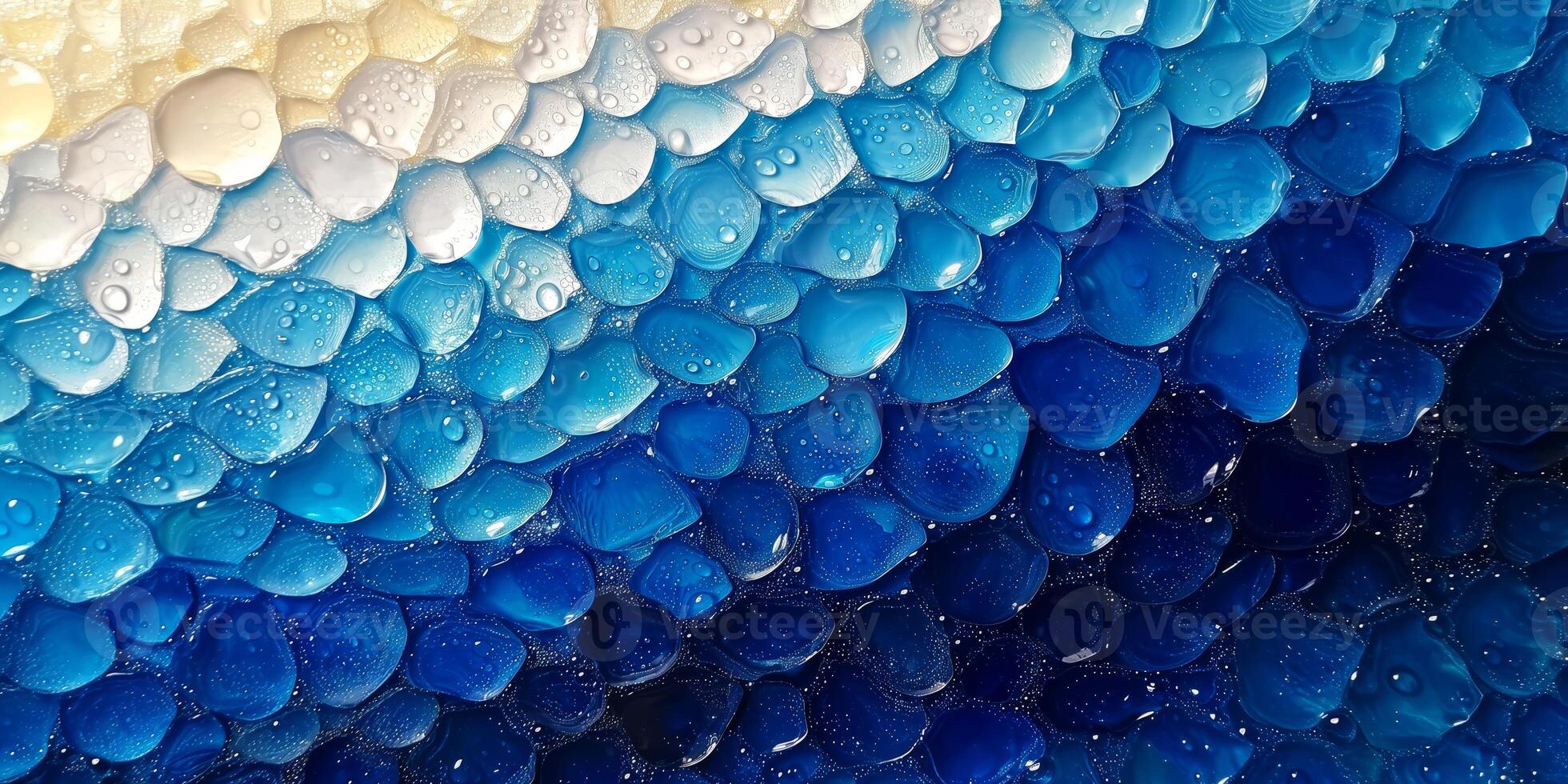 AI generated Colorful water droplets on surface for abstract background photo
