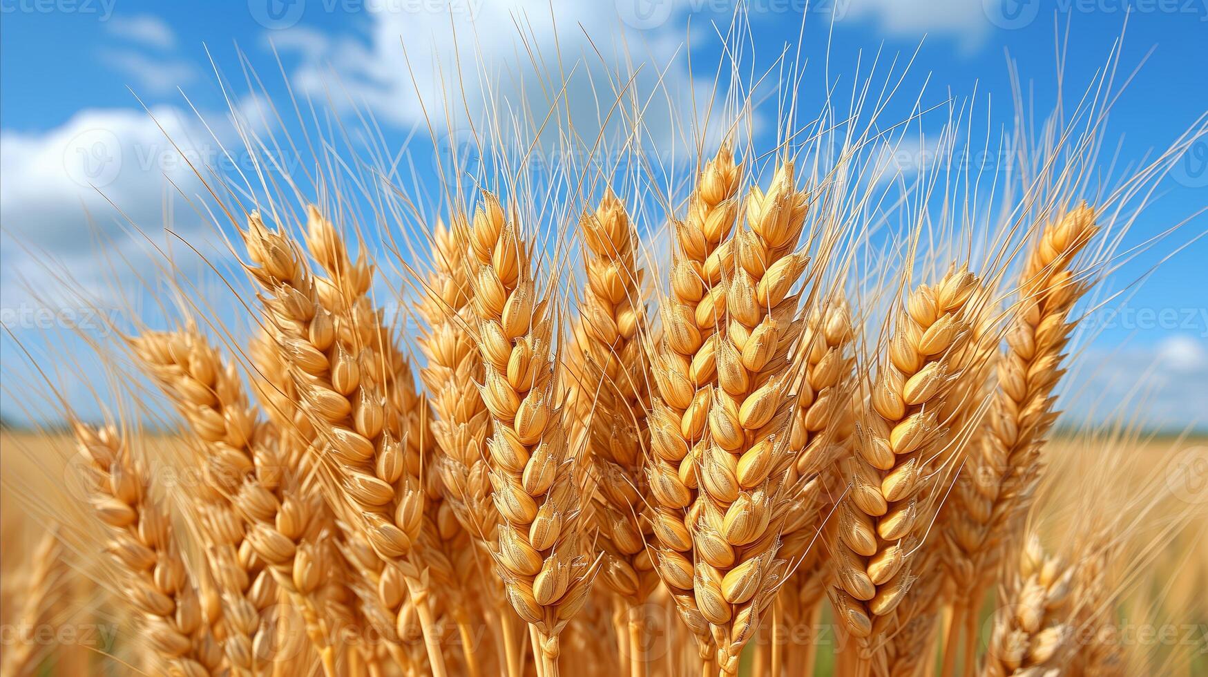 AI generated Close-Up of Wheat in Field photo