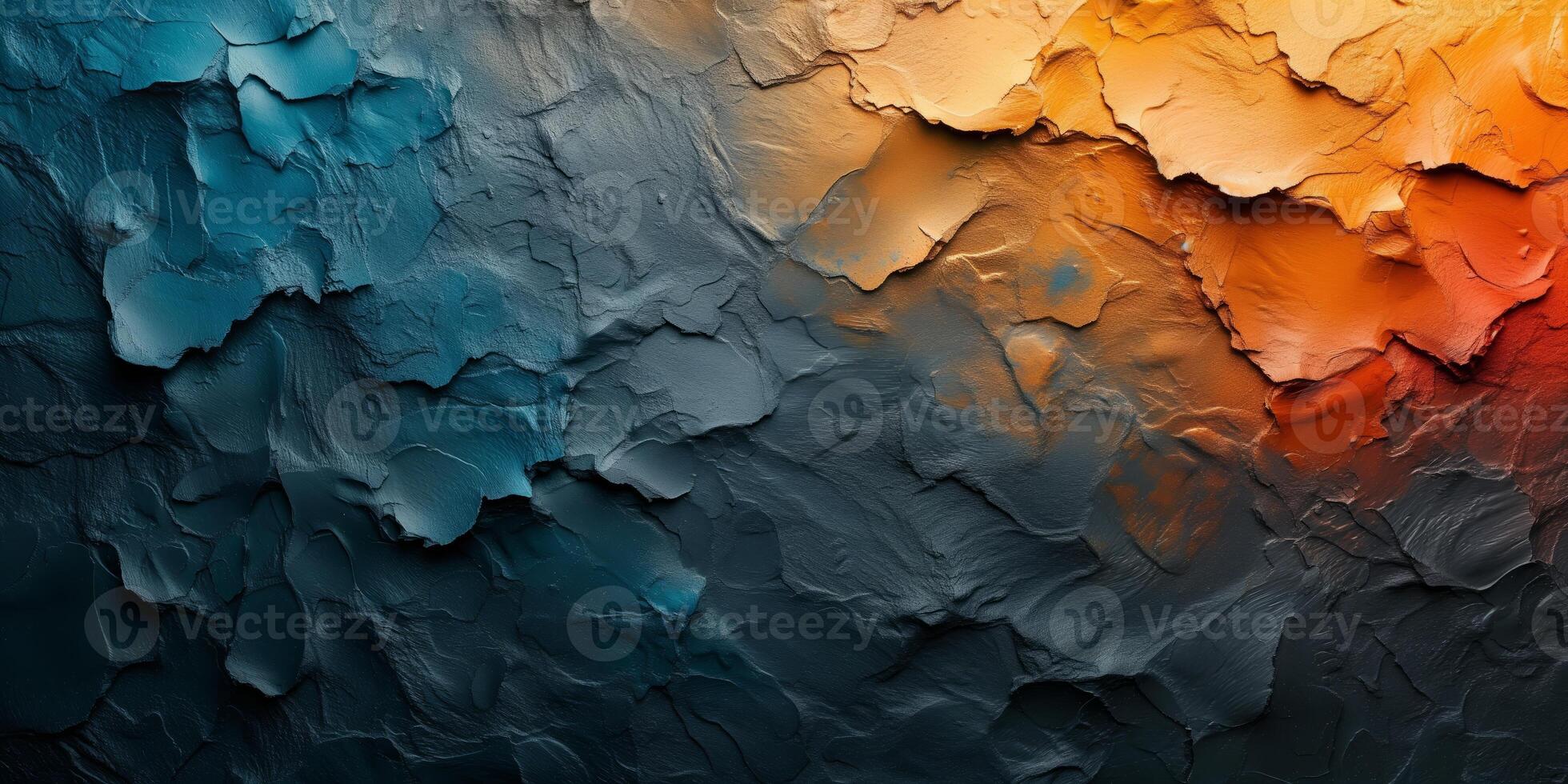 AI generated Abstract artistic texture background in blue and orange tones photo