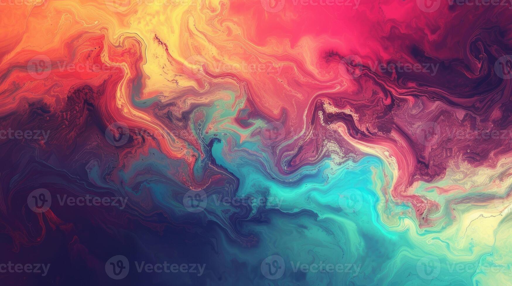 AI generated Vibrant hues blend in a mesmerizing dance, forming an abstract masterpiece. Ai Generated. photo