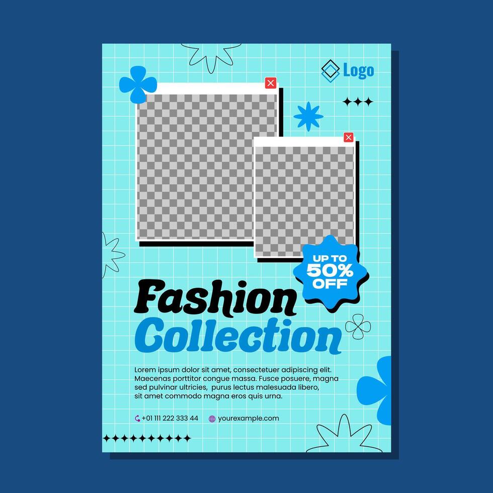 Fashion flat design flyer template vector