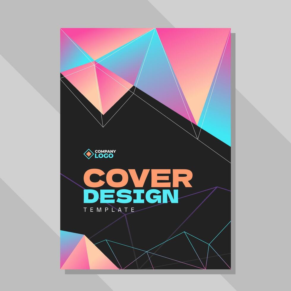 Polygonal futuristic gradient cover design vector