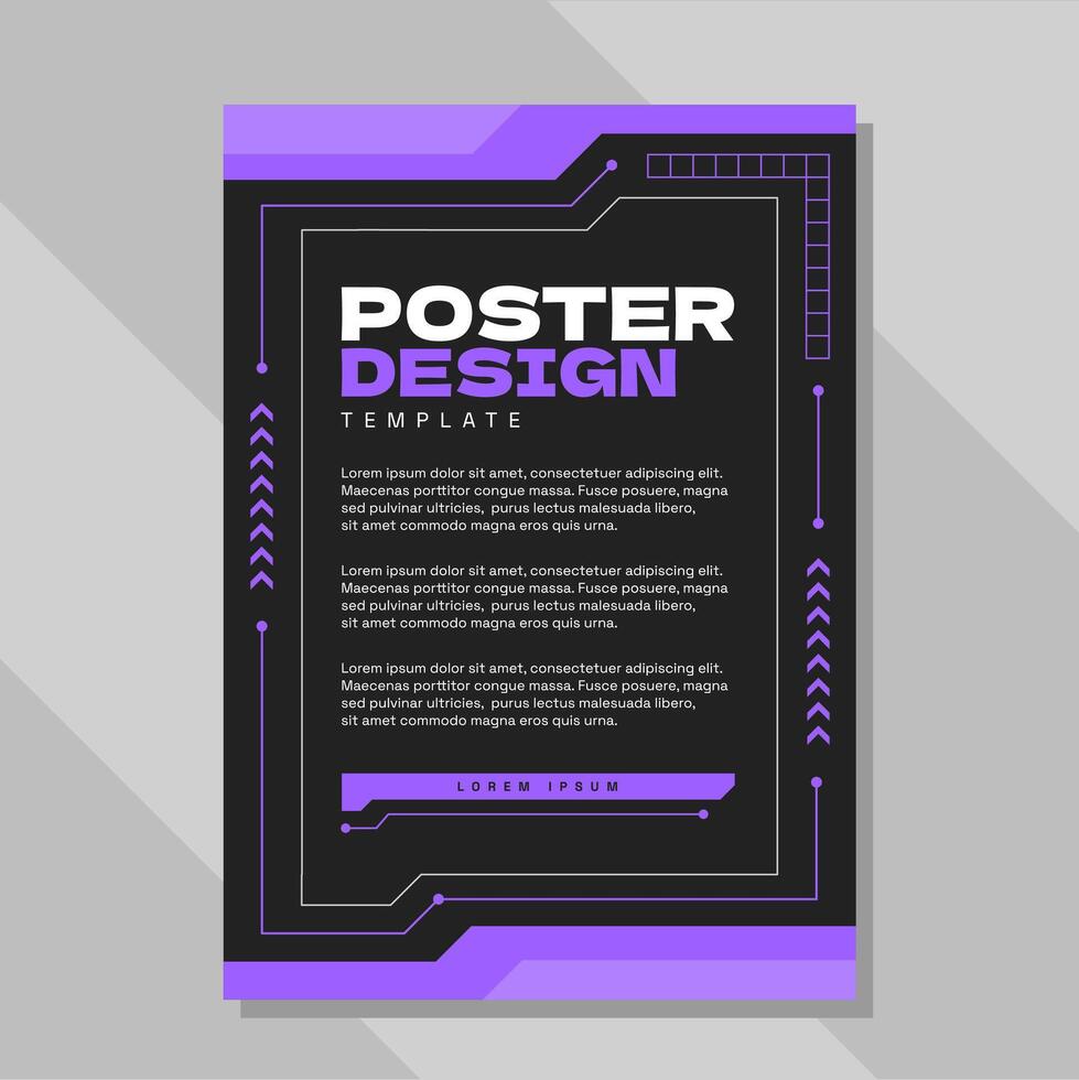 Flat design futuristic modern poster template vector