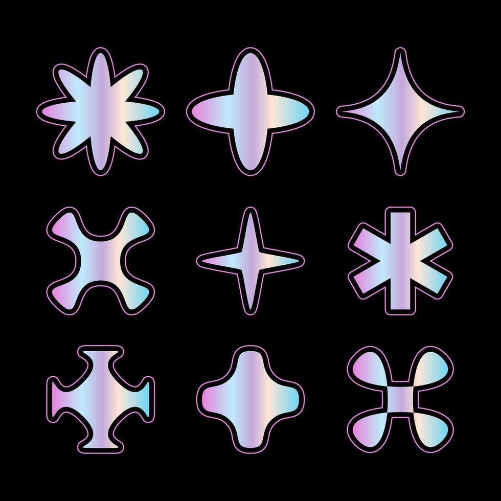 Gradient y2k shape element collection vector