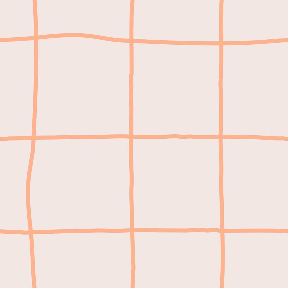 Modern checkered seamless pattern with orange lines vector