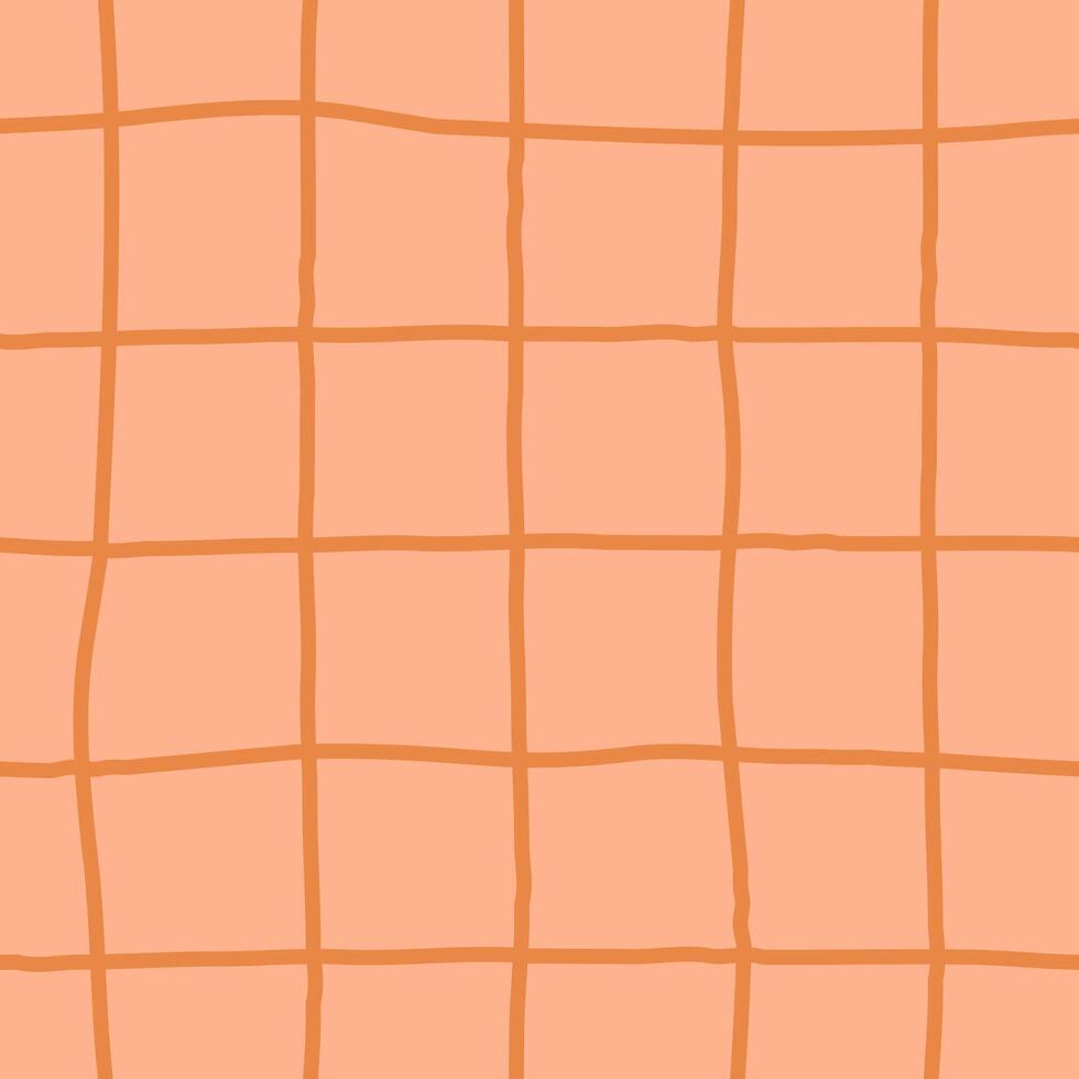 Peach fuzz checkered seamless pattern vector