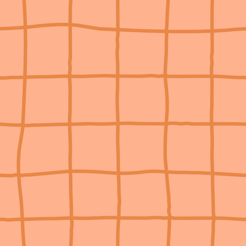 Peach fuzz checkered seamless pattern vector