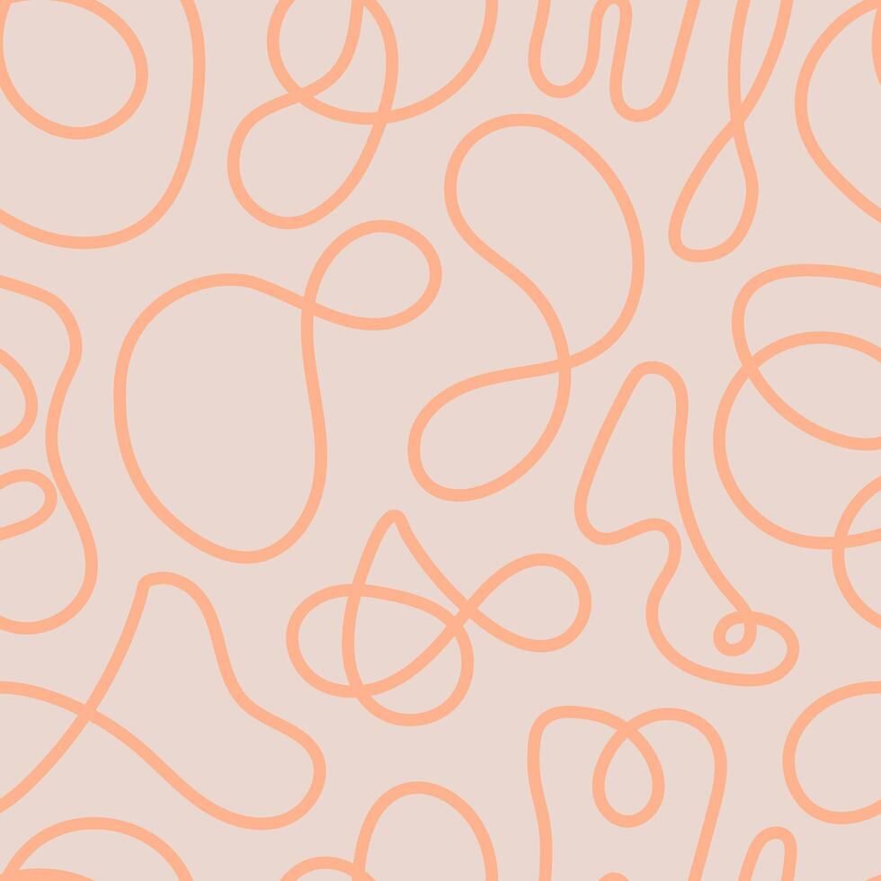 Abstract seamless pattern with curvy line shapes vector