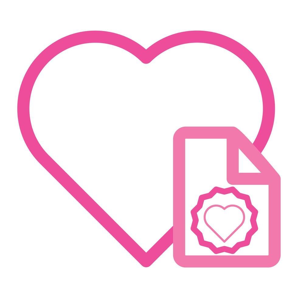 pink love file icon isolated on white background vector