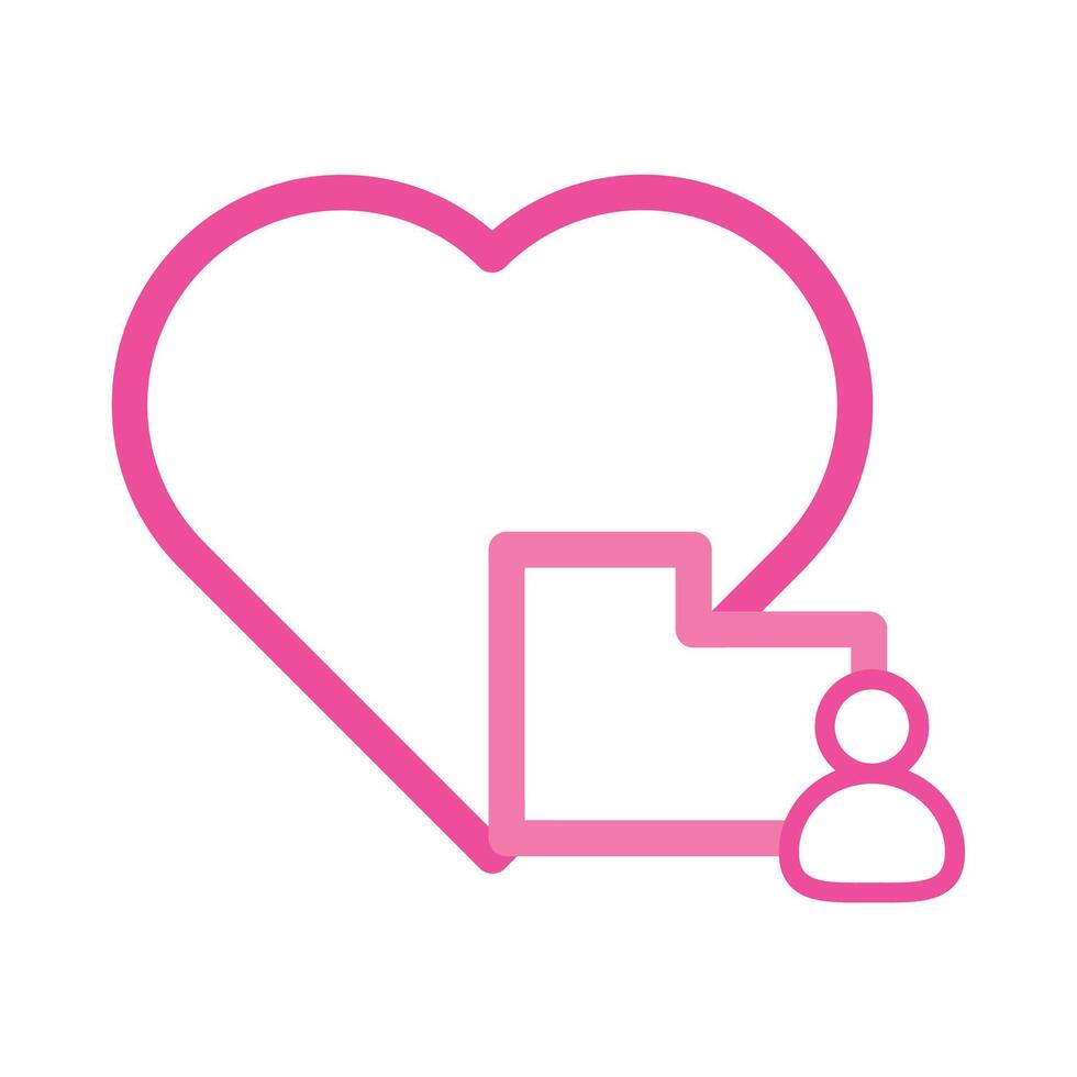 pink love folder icon isolated on white background vector