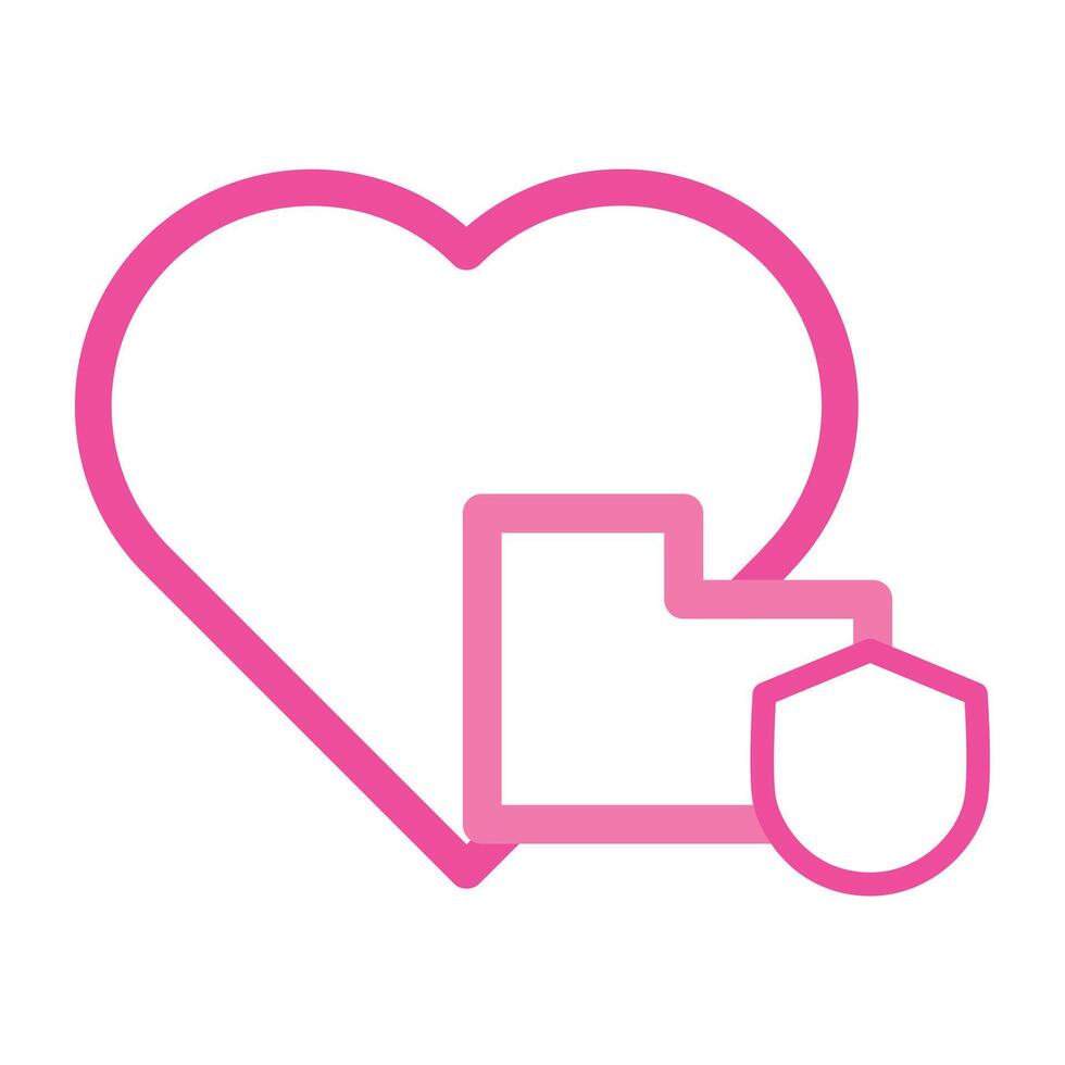 pink love folder icon isolated on white background vector