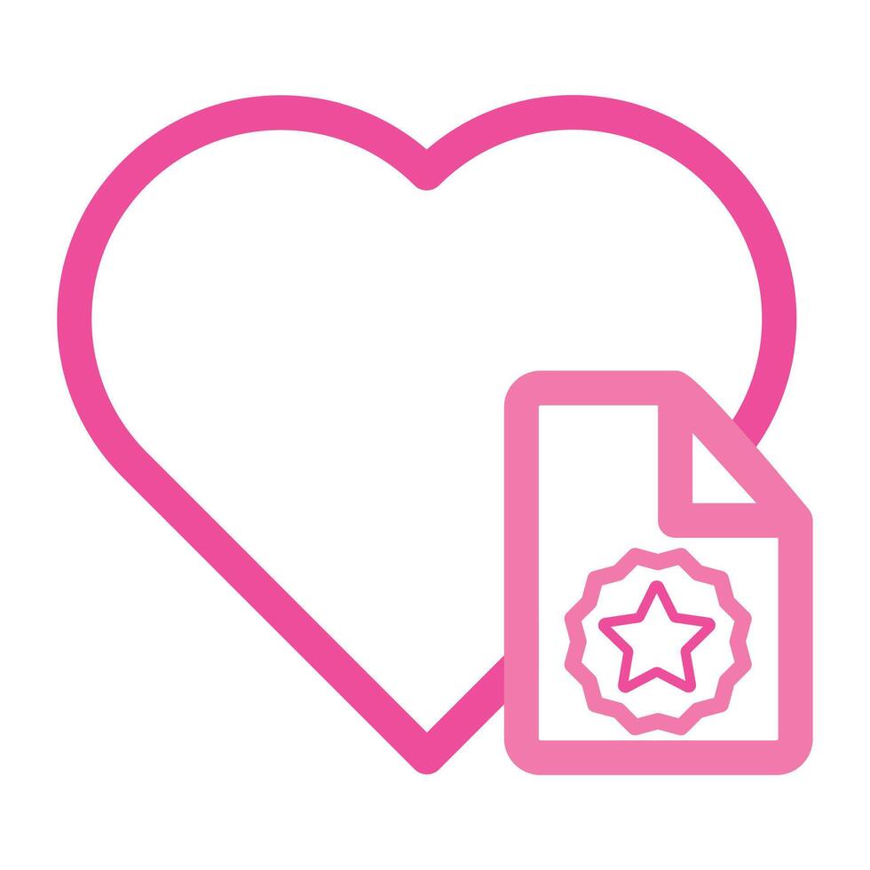 pink love file icon isolated on white background vector