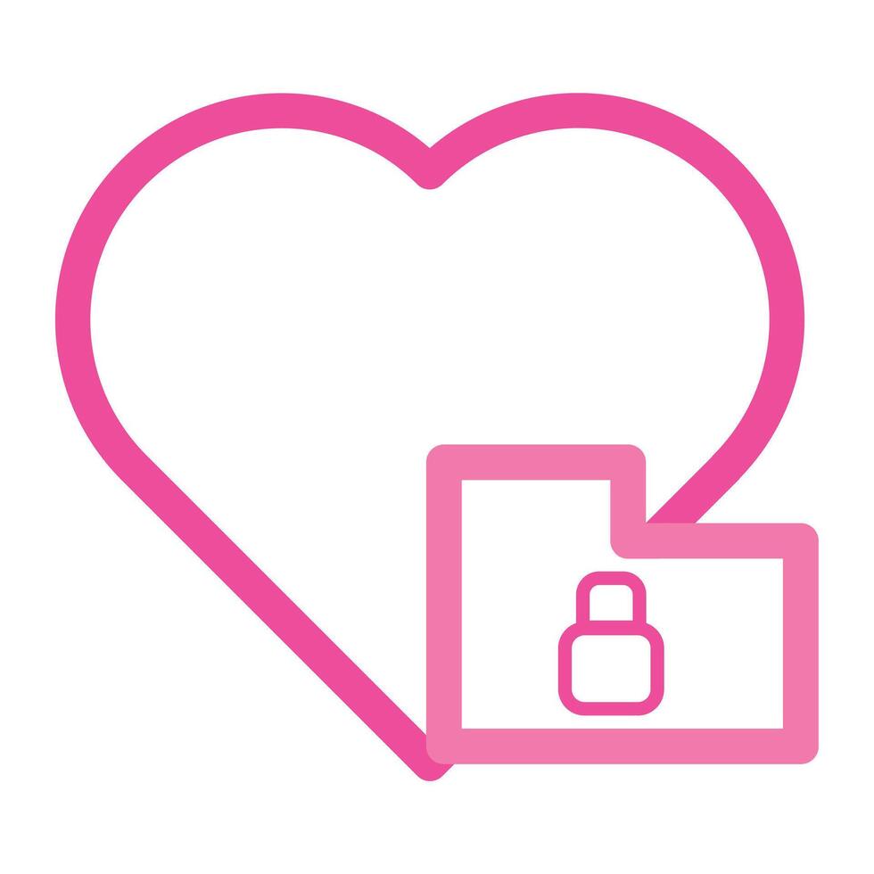 pink love folder icon isolated on white background vector