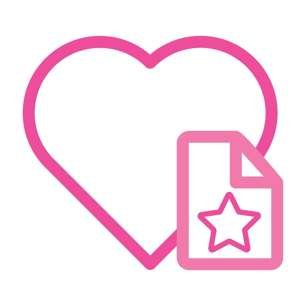 pink love file icon isolated on white background vector