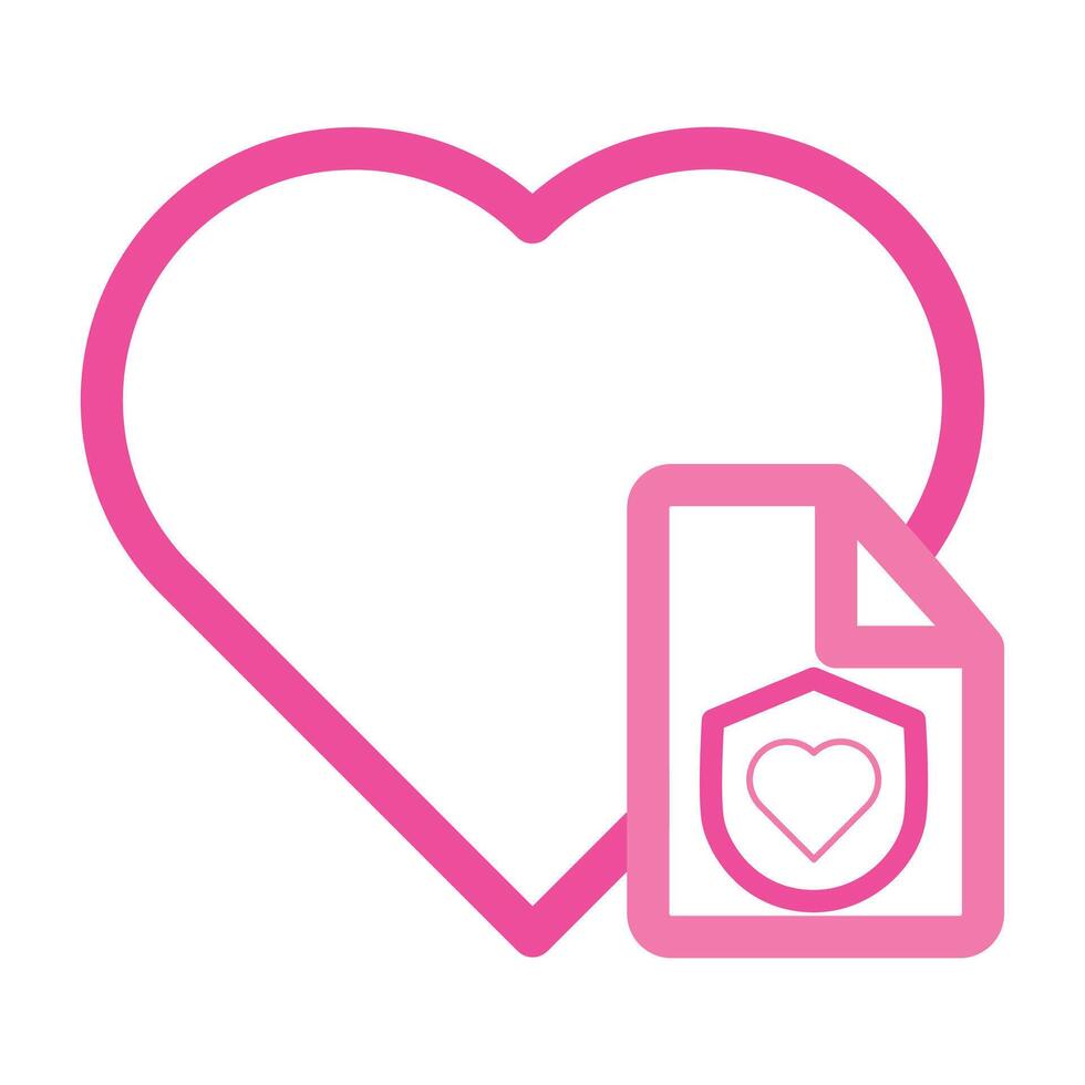 pink love file icon isolated on white background vector