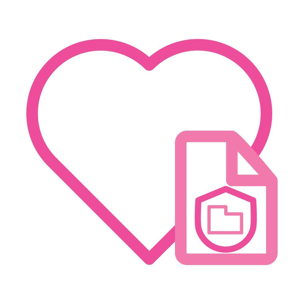pink love file icon isolated on white background vector