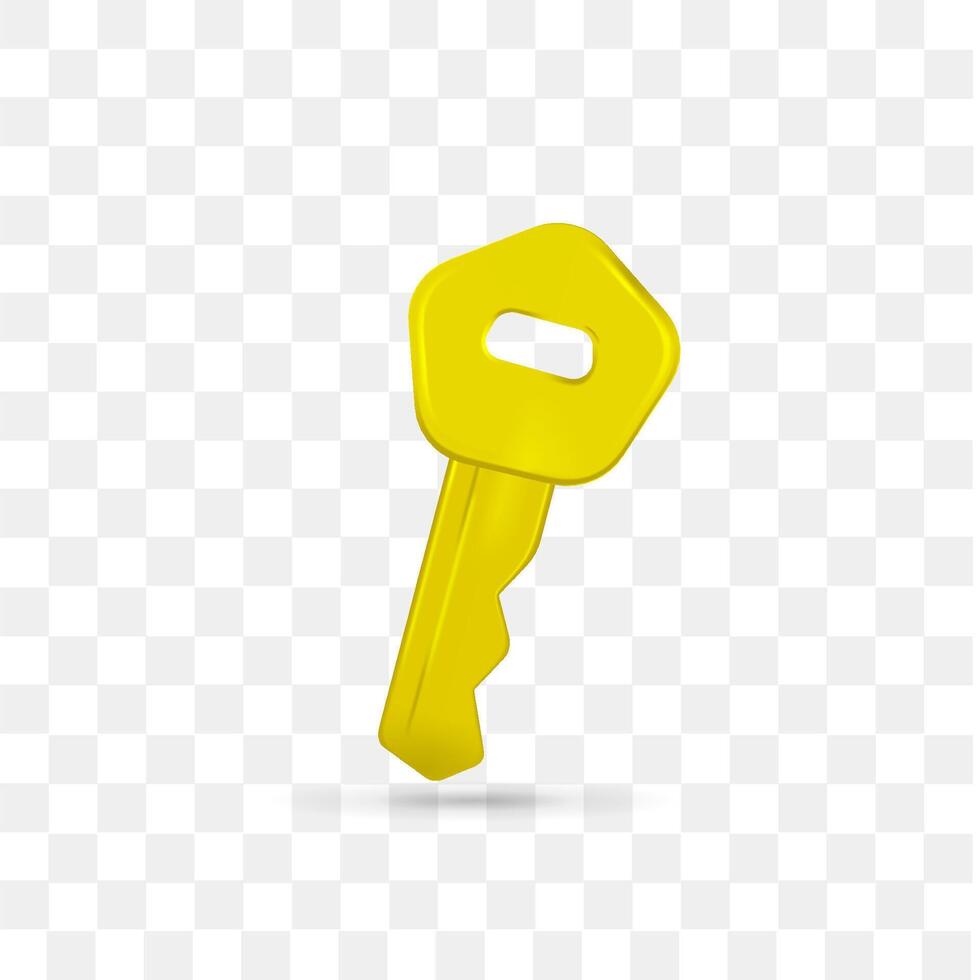 3d key realistic icon vector illustration design